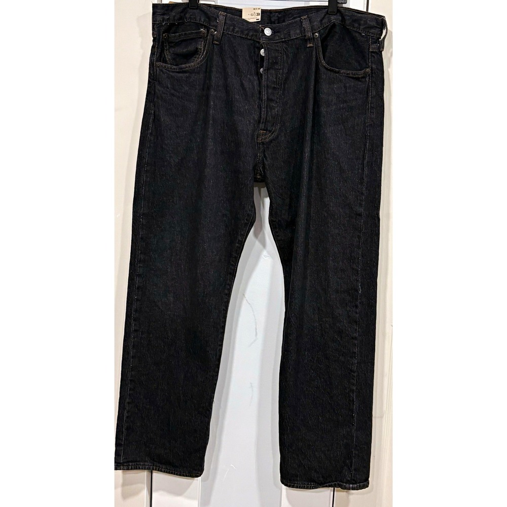 Levi's Men's Black Dark Wash Denim Jeans Straight Leg Regular Fit Button Fly NWT